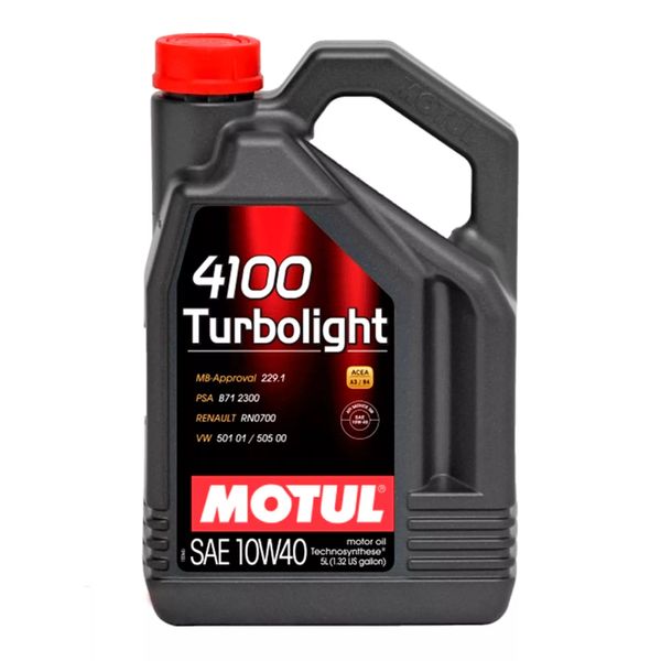 387606 Motul 4100 Turbolight 10W-40 5л моторное масло 387606 фото