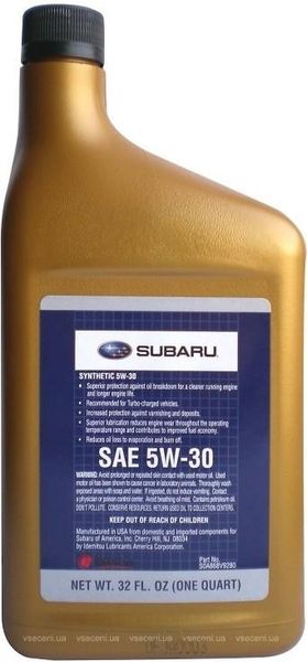 SOA427V1410 Subaru SYNTHETIC OIL 5W-30, 0,946л моторное масло SOA427V1410 фото