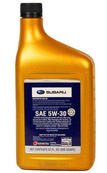 SOA427V1410 Subaru SYNTHETIC OIL 5W-30, 0,946л моторна олива SOA427V1410 фото