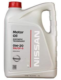 KE900-90143 Nissan Motor Oil FS 0W-20, 5л моторна олива KE900-90143 фото