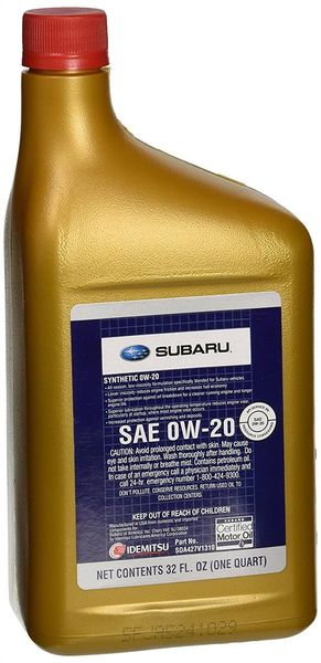 SOA427V1310 Subaru SYNTHETIC OIL 0W-20, 0,946л моторное масло SOA427V1310 фото