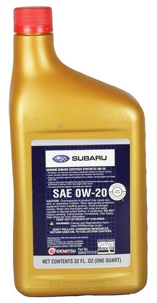 SOA427V1310 Subaru SYNTHETIC OIL 0W-20, 0,946л моторна олива SOA427V1310 фото