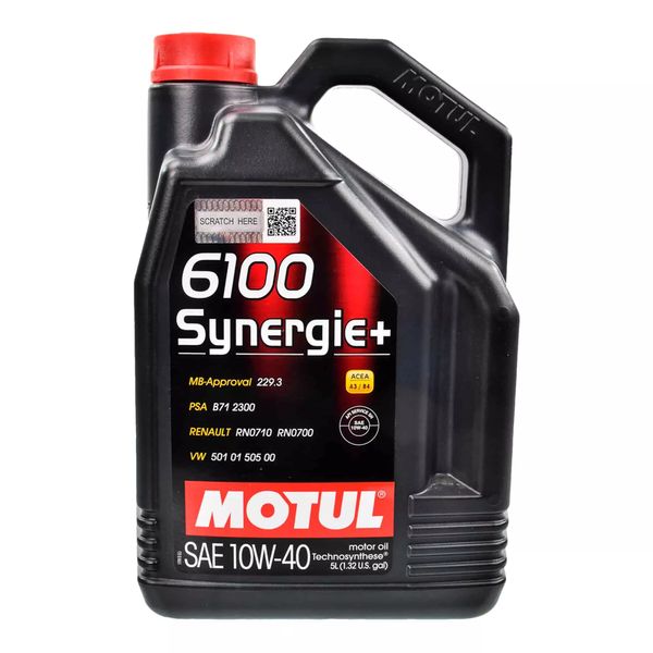 839451 Motul 6100 Synergie+ 10W-40 5л моторна олива 839451 фото